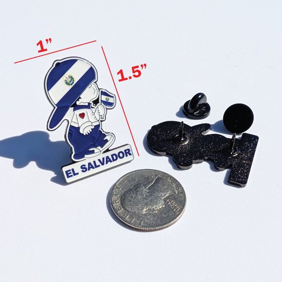 Pin El Salvador Pin For Caps Clothing Enamel Badge Salvadorian Boy Pin - Picture 4 of 5